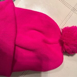 Vibrant Pink Knit Beanie with Pom Pom